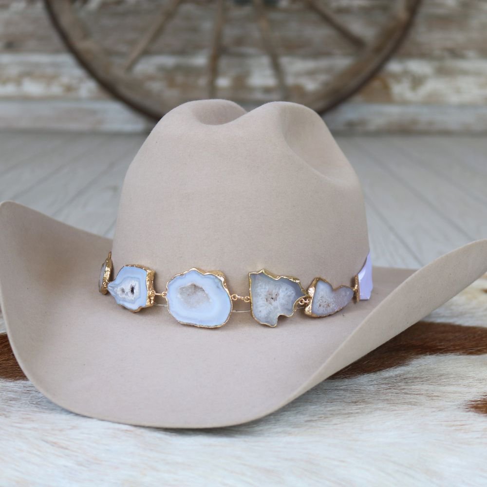 Geode Slice White Hat Band – Savannah