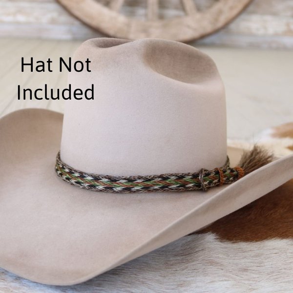 Horsehair Green Braided Tassel Hat Band