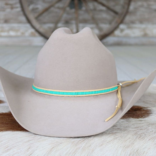 Turquoise Lane Stitch Beaded Hat Band