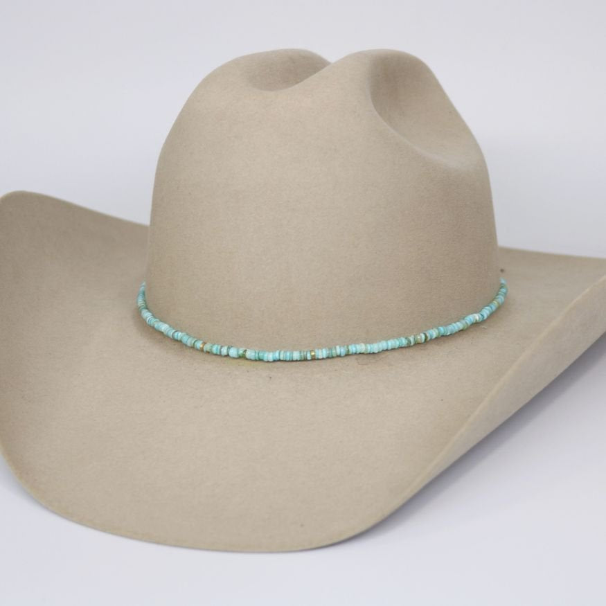 Aqua Blue Shell Hat Band - Remy