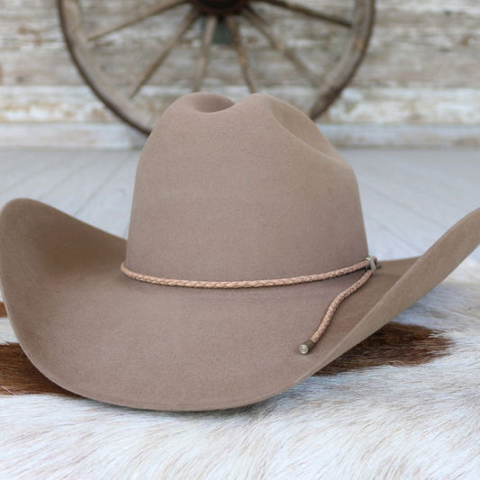 Tan Braided Leather Hat Band