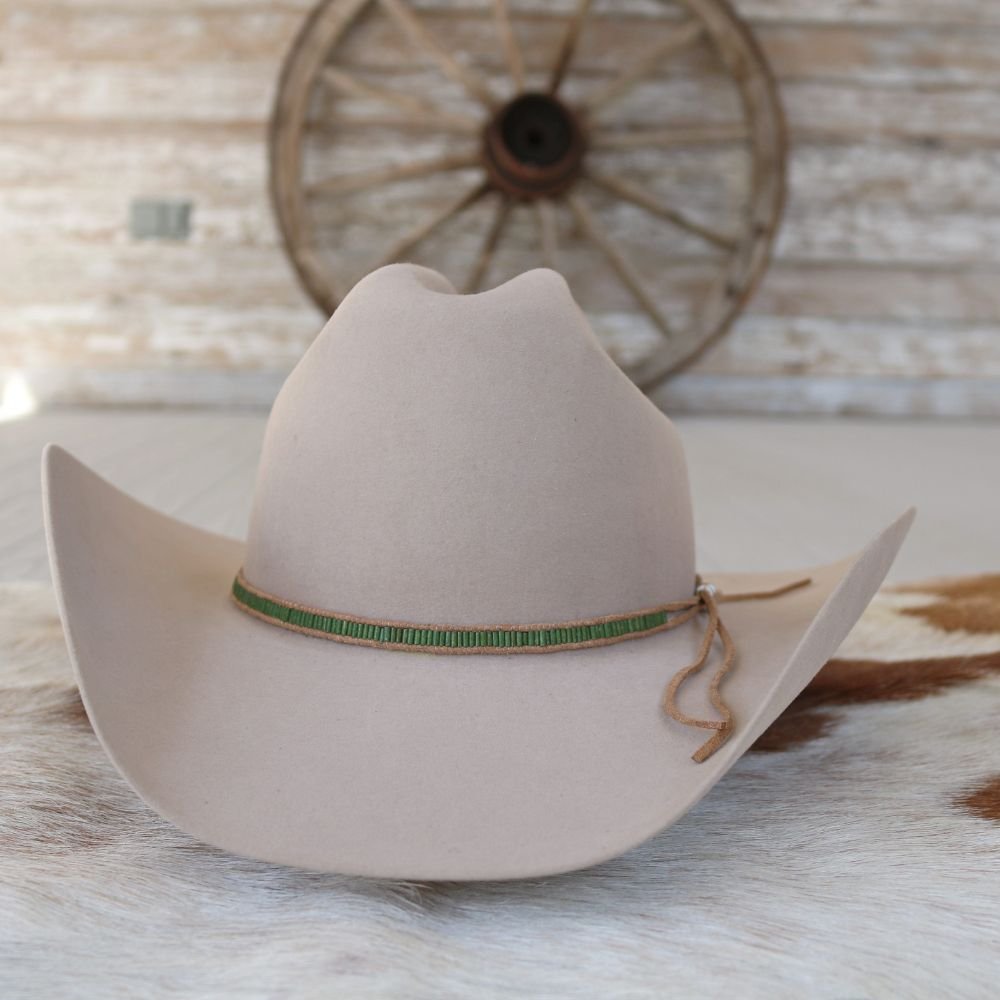 Green Lane Stitch Beaded Hat Band
