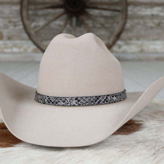 Leather Hat Band – Grey Pebble