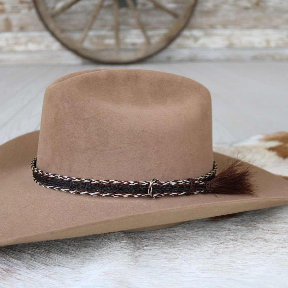 Horsehair Braided Single Tassel Hat Band - Gambler