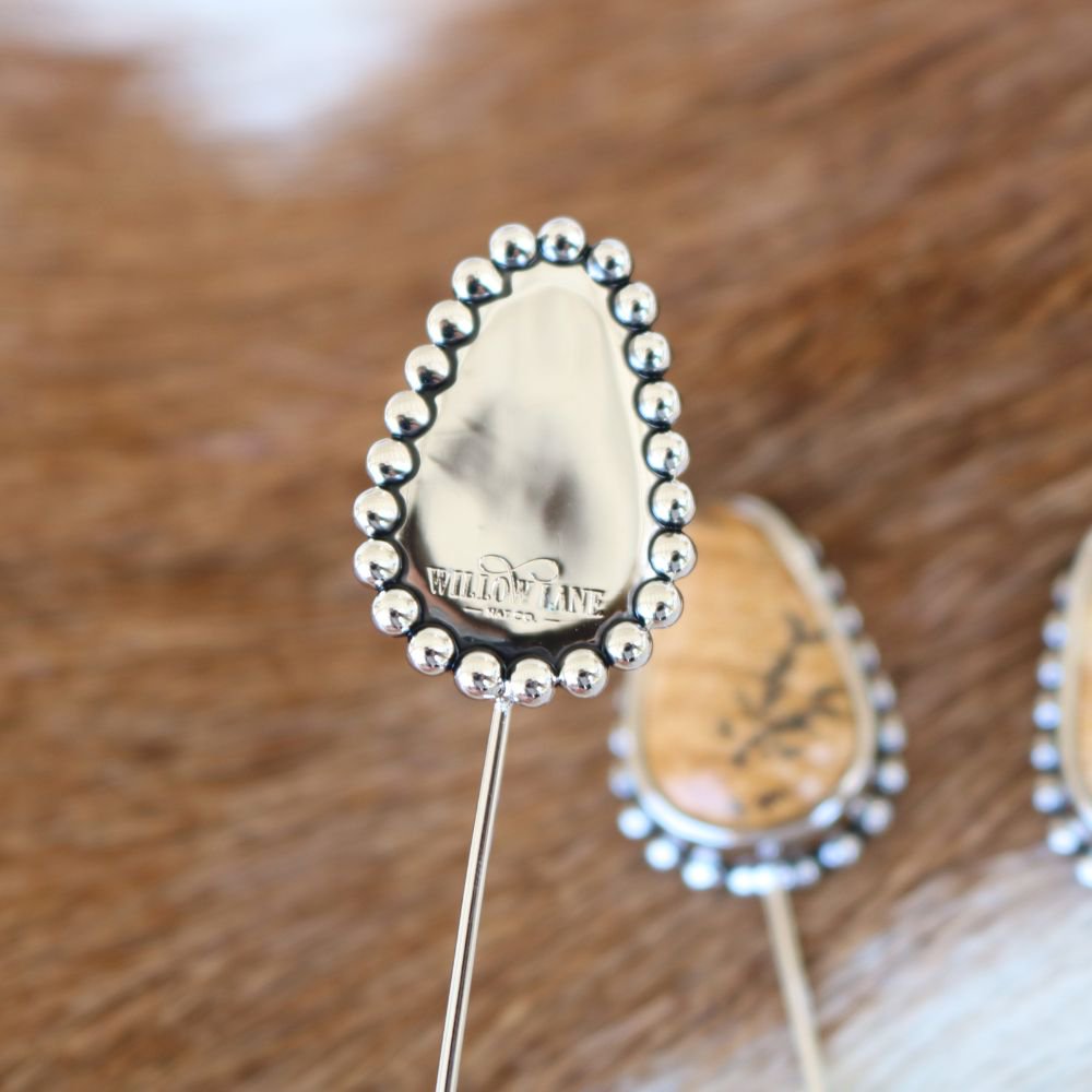 Brown Jasper Hat Pin