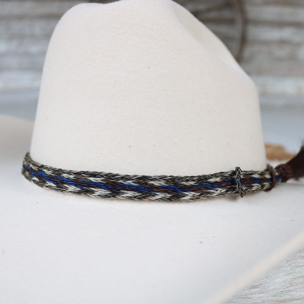 Horsehair Blue Braided Tassel Hat Band - Cobalt