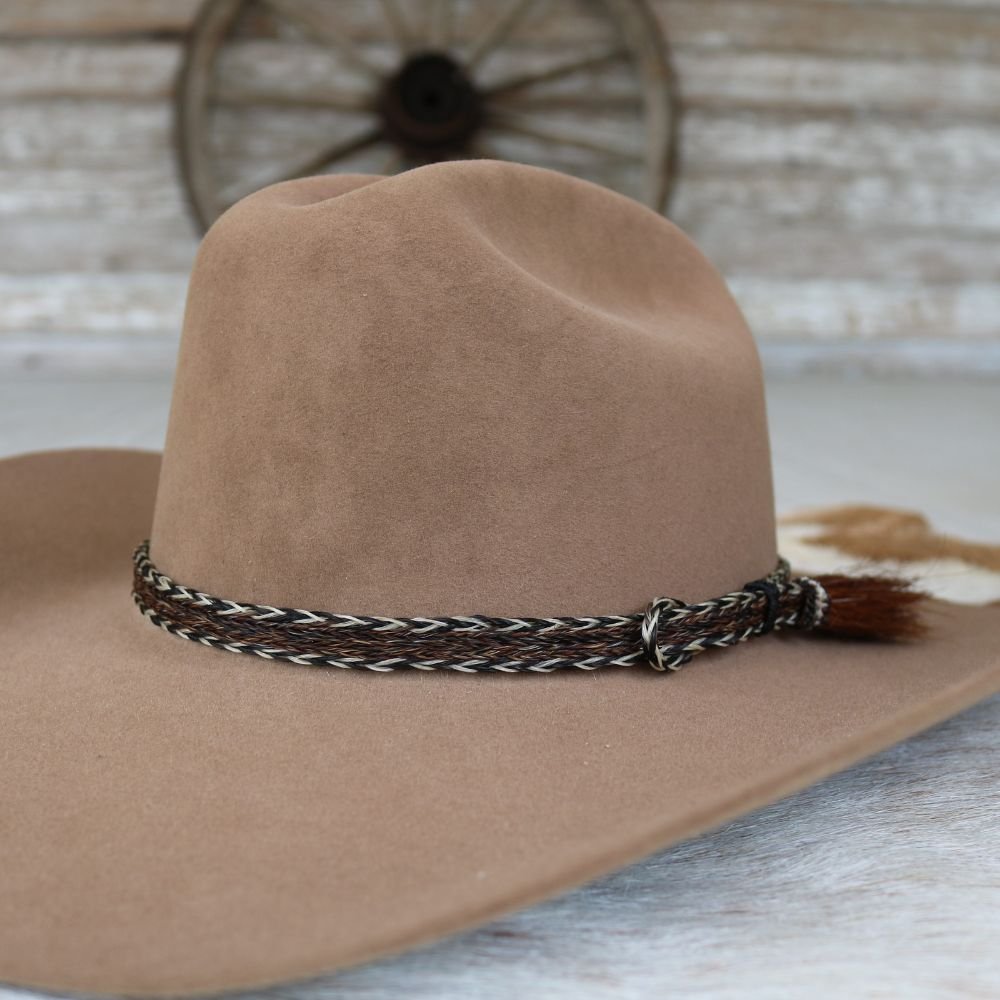 Horsehair Braided 5 Strand Hat Band - Overo
