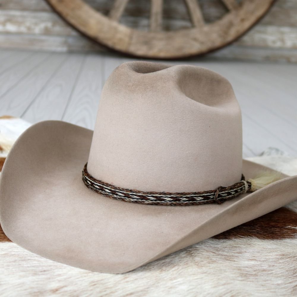 Genuine Horsehair 5 Strand Braided Hat Band with Single Tassel - Paint