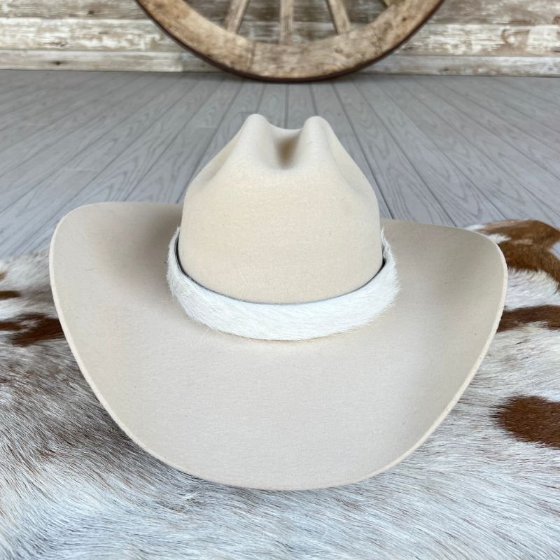 Cowhide Hat Band - White