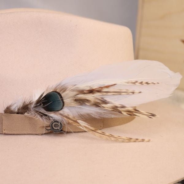 Feather Hat Accent - Sweet Cream