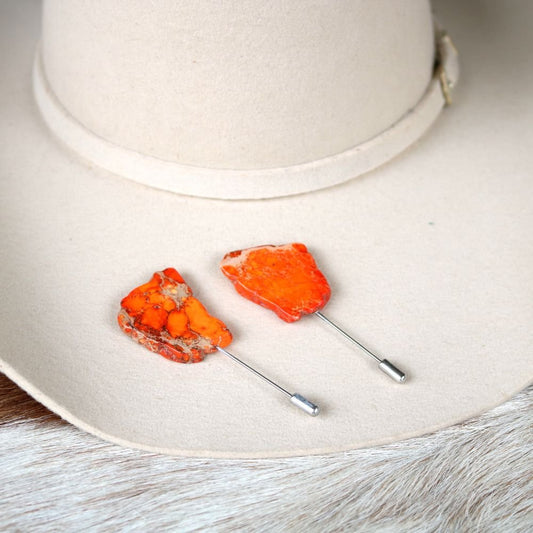 Orange Stone Hat Pin