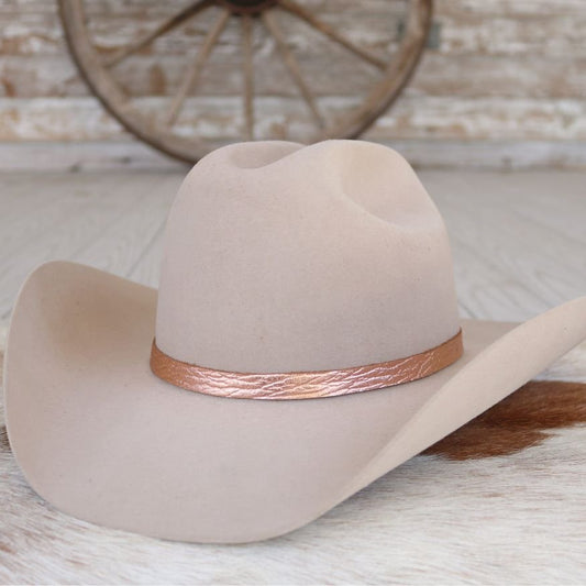 Copper Metallic Leather Hat Band