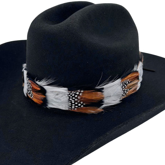 Bande de Chapeau Western en Plumes - Gris